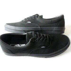 Vans Men's Era Classic All Black Canvas Skate Boat shoes Sizes NIB